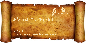 Jónás Mendel névjegykártya